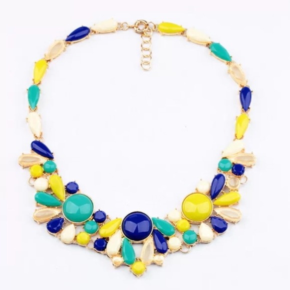 New yellow blue stylish bib chocker 😊😊