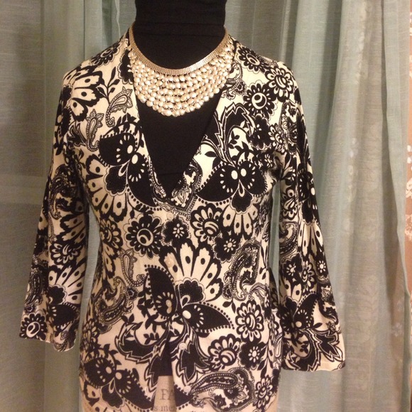 Black and white patterned sweater