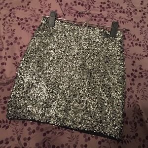 Black & silver sequin mini skirt