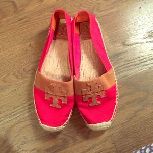 Tory Burch red and tan shoes