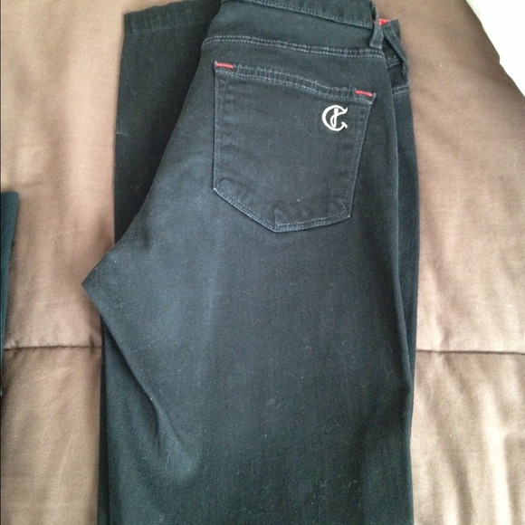 Black straight begged jeggings