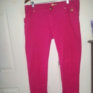 Hot pink Apple Bottom skinny leg jeans