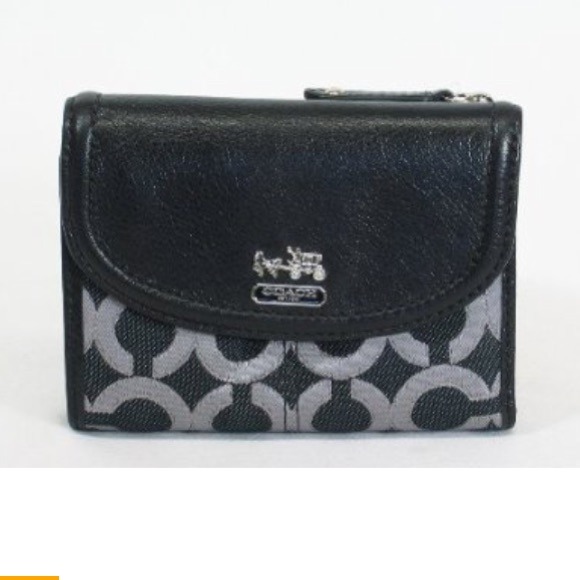 Coach Madison Signature Op Art Lurex Medium Wallet