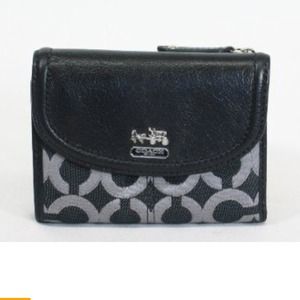 Coach Madison Signature Op Art Lurex Medium Wallet