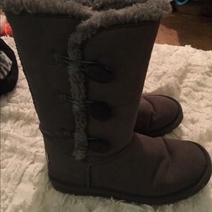 Gray Tall Bailey Button Uggs