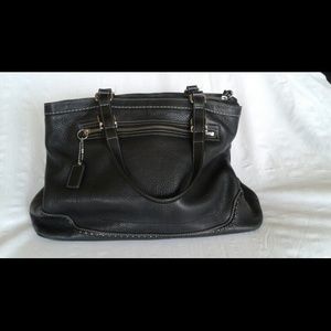 Coach Black Leather Shoulder Tote Bag