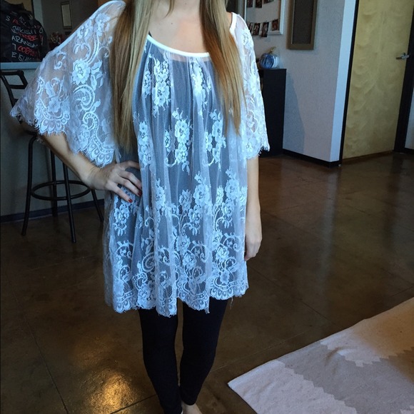 White lace shirt