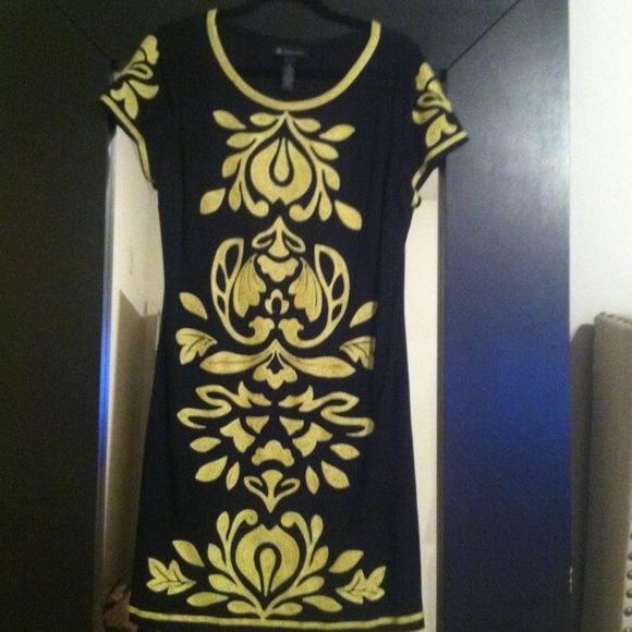 INC International Concepts Dresses & Skirts - Green and black embroidered dress