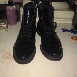 Topshop Patent Leather Boots