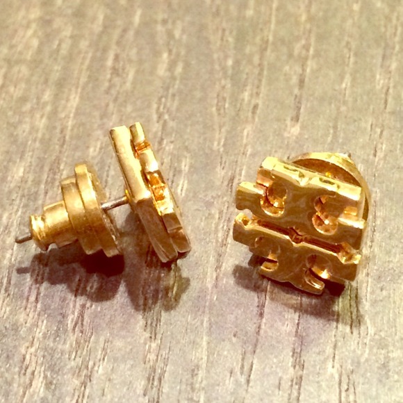 Tory Burch Gold Logo Earrings