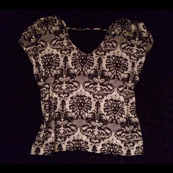 Damask Flowy Sheer Top