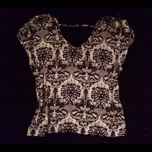 Damask Flowy Sheer Top