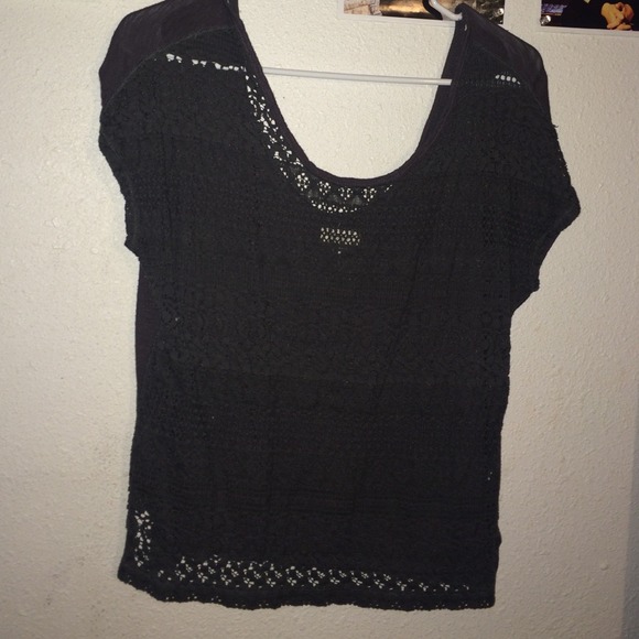 Dark grey see through top