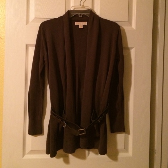 💎Michael Kors long sleeve brown cardigan w/belt
