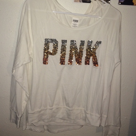 White bling love pink long sleeve