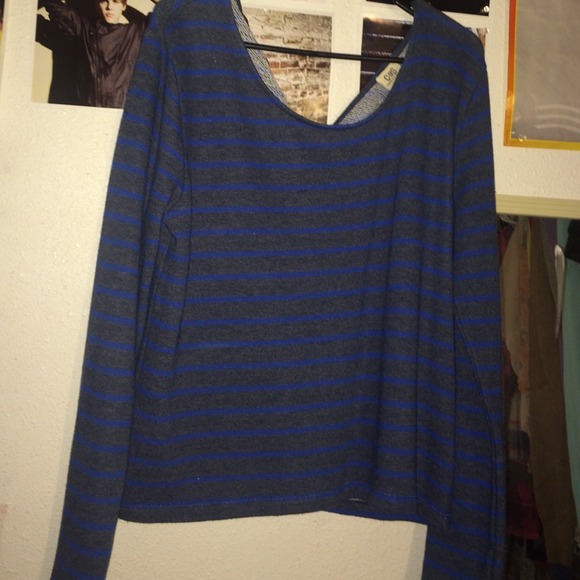 Blue and grey striped long sleeve