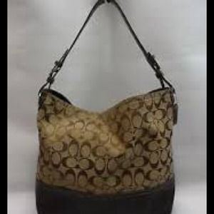 COACH  LARGE SIGNATURE BROWN SHOULDER TOTE