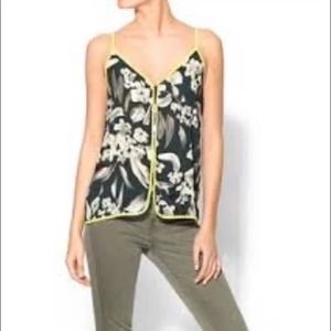 Eight Sixty Contrast Trim Print Tank -grey floral