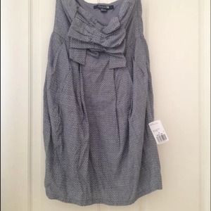 Forever 21 strapless chambray dress with bow - new