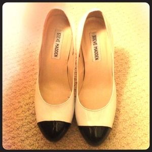Steve Madden Black & White Captoe Stilettos