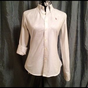 { Ralph Lauren } Slim Fit White Oxford Button Down