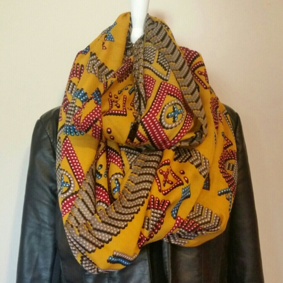 Accessories - Super soft mustard printed scarf