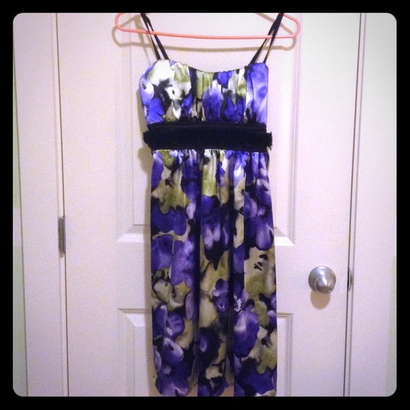 Floral strapless or spaghetti strap dress