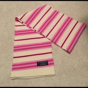 Authentic Burberry Scarf cream pink/red stripes