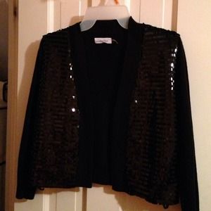 Calvin Klein black sequin sweater.