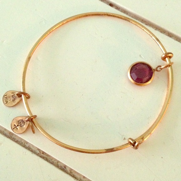Alex and Ani purple stone bangle