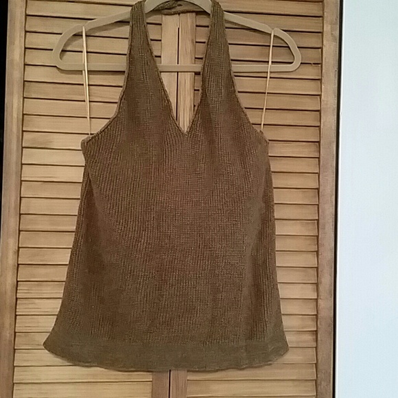 Ralph Lauren halter sweater gold metallic..sz XL