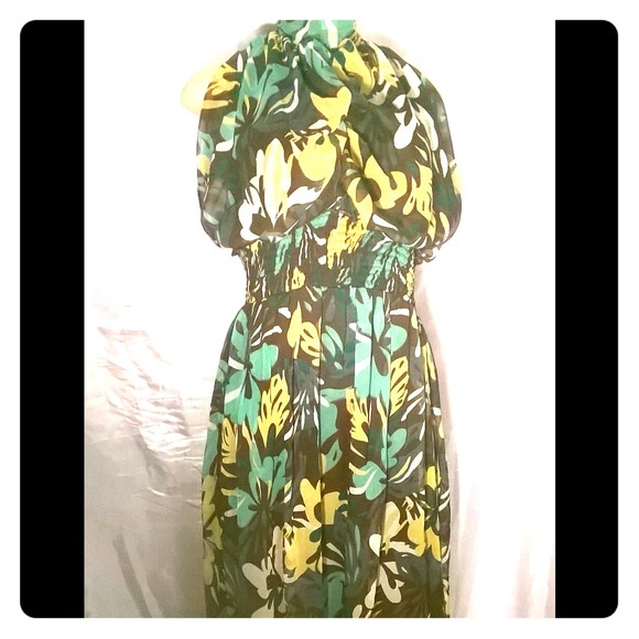 EARTHY TONES HALTER DRESS VERY VERSATILE