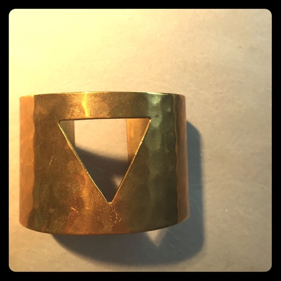 Brass gold plated bracelet stamped-vintage