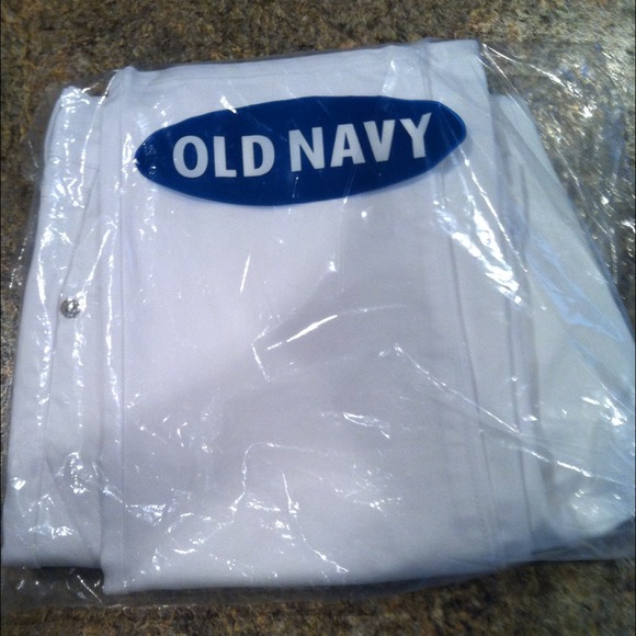 Distressed white jeans