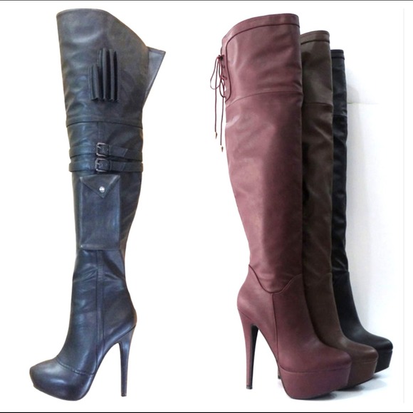 💃💃 Black OTK Thigh High Boots💃💃 - Picture 2 of 4