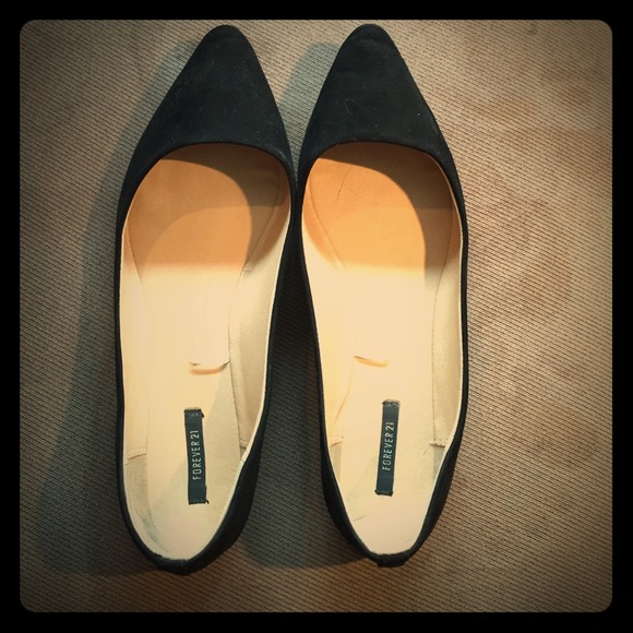 Velvet black flats