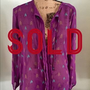 NWOT Sheer Long Sleeve Blouse