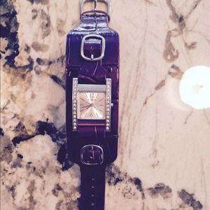 GUESS Plum Crocodile Watch.