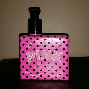 Drenched in pink bold & playful lotion