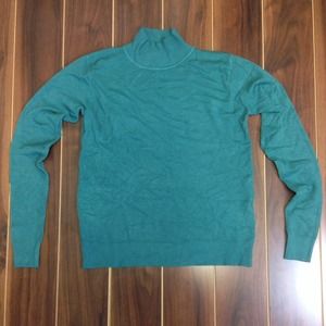 Moon Face Mock Turtle Neck Wool Cashmere Sweater