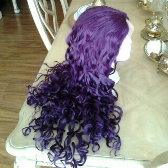 Premium Synthetic-Purple Curly Lace Wig 26-28