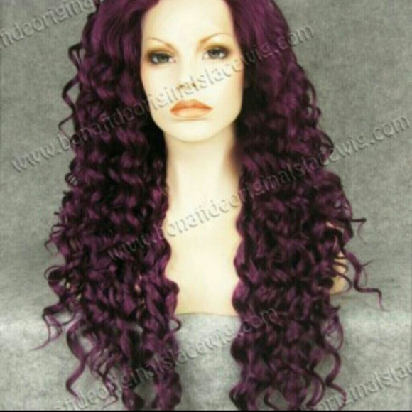 Premium Synthetic-Purple Curly Lace Wig 26-28