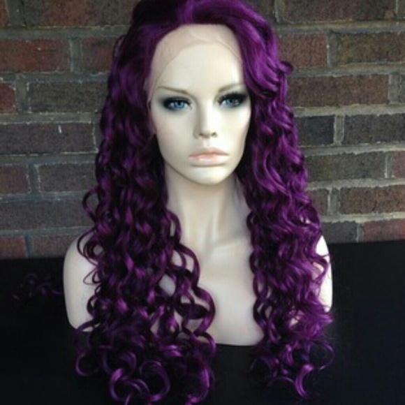 Premium Synthetic-Purple Curly Lace Wig 26-28