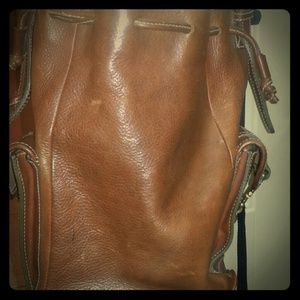 leather drawstring tote