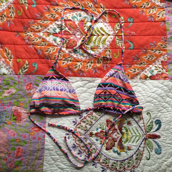 OP triangle Aztec bikini top