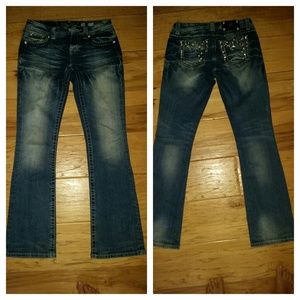 Miss Me Jean with rhinestone and sequin pockets