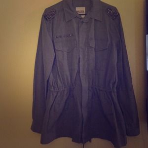 NWOT! Navy green studded army jacket.