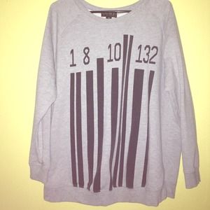 Grey barcode crew neck sweatshirt.