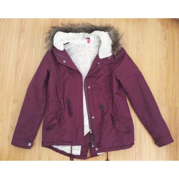 H&M Comfy Plum Fur Jacket