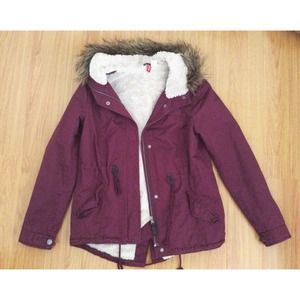 H&M Comfy Plum Fur Jacket